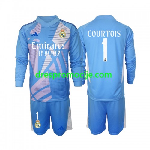 Real Madrid Thibaut Courtois 1 Dres Golmanski Dječji Domaći 2024/2025 Dugim Rukavima Real Madrid Thibaut Courtois 1 Dres Golmanski Dječji Domaći 2024/2025 Dugim Rukavima